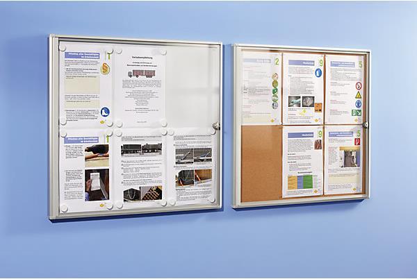 Produktbild eurokraft basic Info-Schaukasten für innen (Magnettafel, Pinnwand, 71.5 x 35 cm)