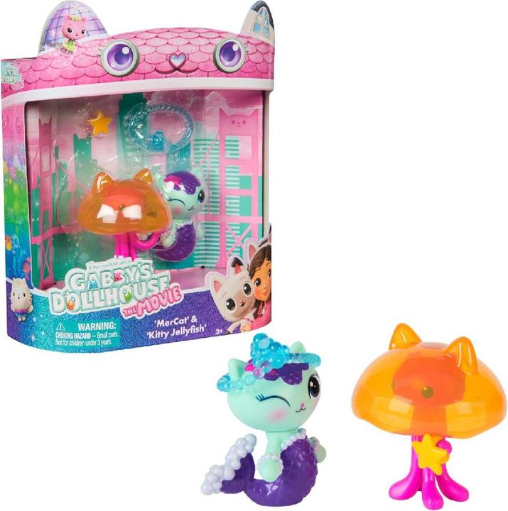 Produktbild Gabby's Dollhouse Gabby’s Dollhouse: Der Film – Merkätzchen & Kitty Jellyfish, Spielfiguren mit 2 Zubehörteilen