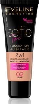 Image du produit Eveline Selfie Time Foundation & Concealer Concealing And Moisturizing Deck And Proofreader 02 (02 Ivory)