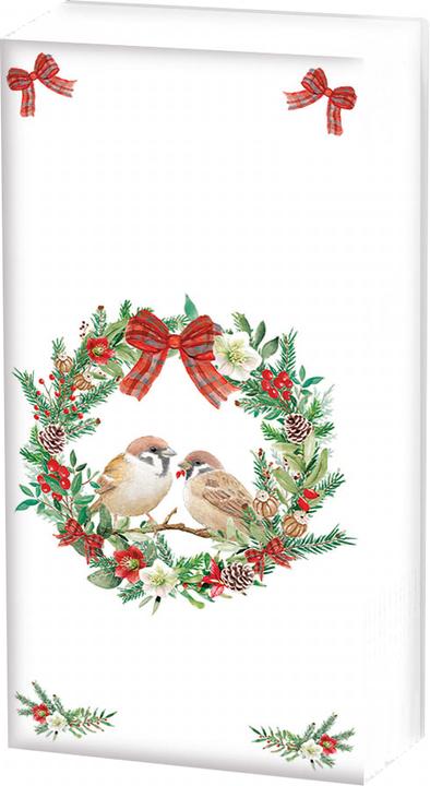 Actual product image Ambiente Handkerchiefs Sparrows in wreath
