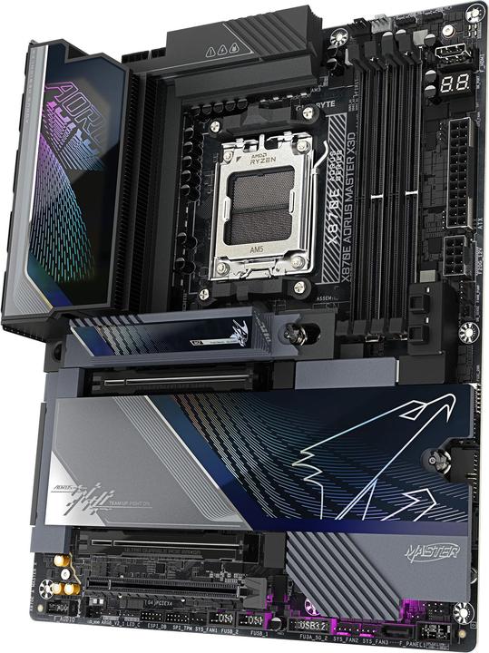 Productafbeelding Gigabyte MB GBT AMD AM5 X870E AORUS MASTER X3D (AM5, AMD X870E, ATX)
