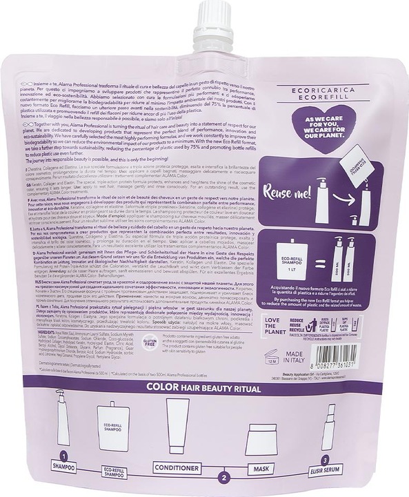 Actual product image Alama Professional Color Shampoo Eco Refill 1000ml (1000 ml, Liquid shampoo)