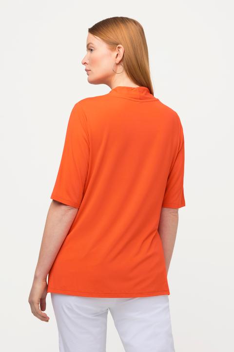 Image du produit Ulla Popken T-shirt à manches courtes, col jabot et col en V (46, 48)
