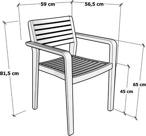 Actual product image Ezeis AQUARIVA Stacking armchair teak with cushion Price for 2 pieces