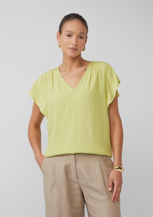Actual product image S.Oliver Bluse Fliessende Viskosebluse mit Smok-Effekt und Volantärmeln (36)
