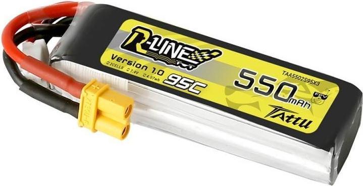 Produktbild Tattu R-Line 550mAh 7.4V 2S1P 95C Lipo Battery (7.40 V, 550 mAh)