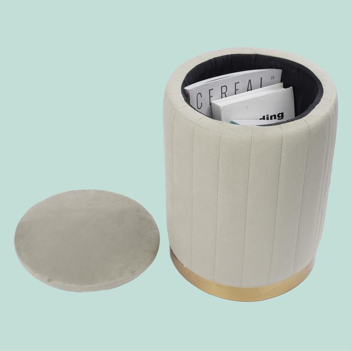 Image du produit Relaxdays Hocker aus Samt mit Stauraum