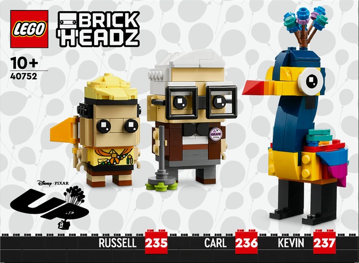Immagine prodotto LEGO Disney Carl, Russell e Kevin (40752, LEGO Brickheadz)