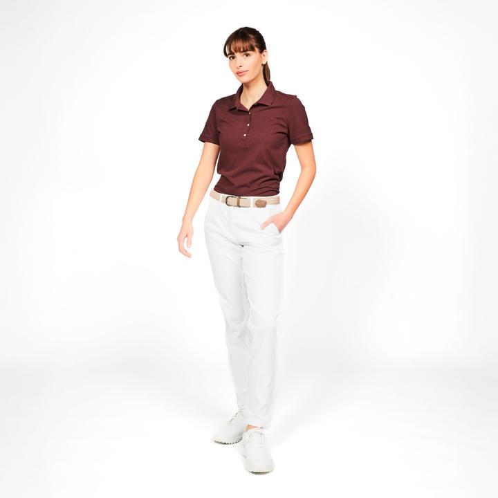 Image du produit Inesis Polo golf en coton manches courtes femme, MW500 marron foncé (S)