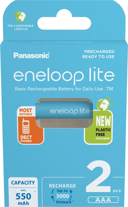 Immagine prodotto Panasonic Eneloop Lite (2 pz., AAA, 550 mAh)