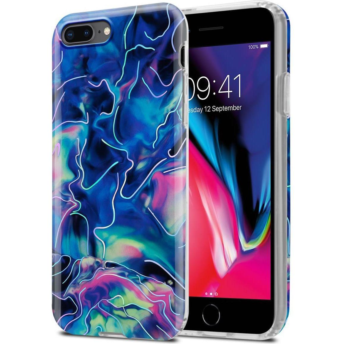Thumbnail - Cadorabo IMD TPU Bunter Marmor Cover (Apple iPhone 7 Plus), Smartphone Hülle, Blau