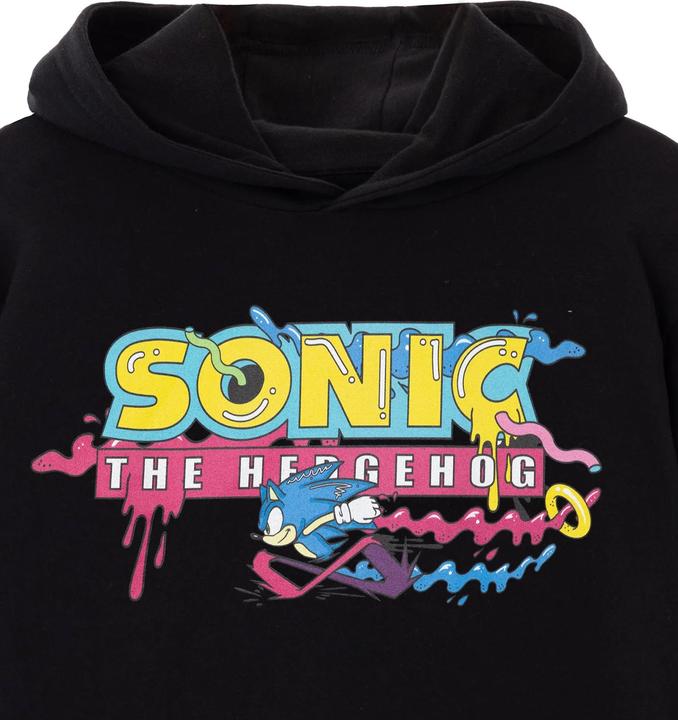 Immagine prodotto Sonic The Hedgehog Felpa con Cappuccio Psicadelico Logo Uomo (M)