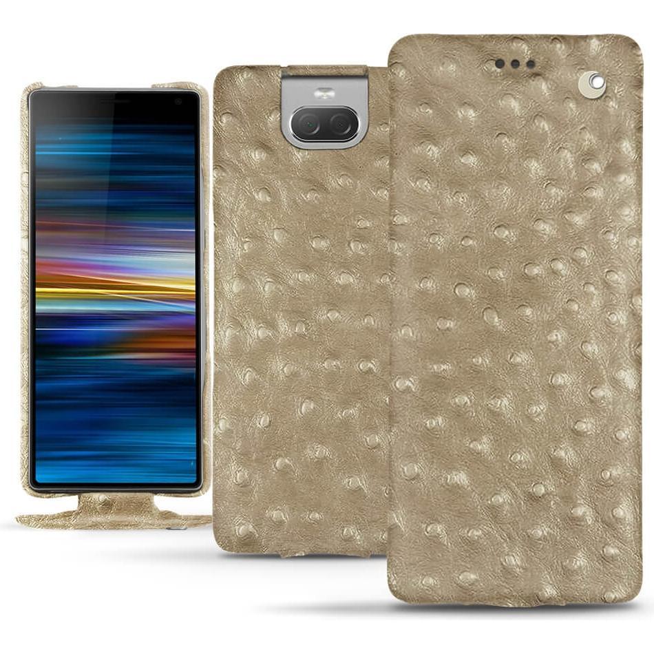 Noreve Lederschutzhülle vertikal (Sony Xperia 10 Plus), Smartphone Hülle, Beige