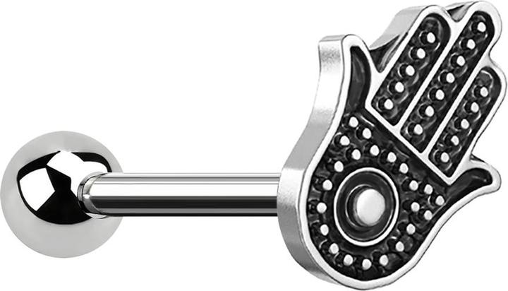 Immagine prodotto Star Piercing Micro Barbell silber Hamsa (Ottone, Acciaio chirurgico 316L)