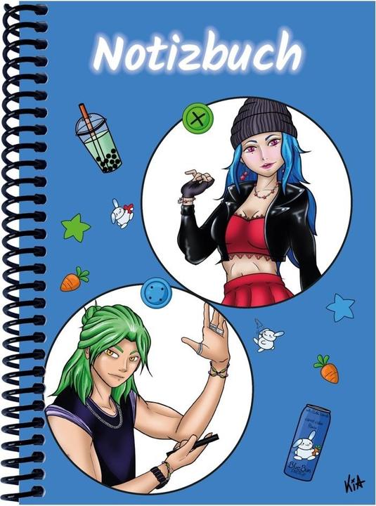 Actual product image A 4 notebook Manga Quinn and Enora, bl (A4, Checked)