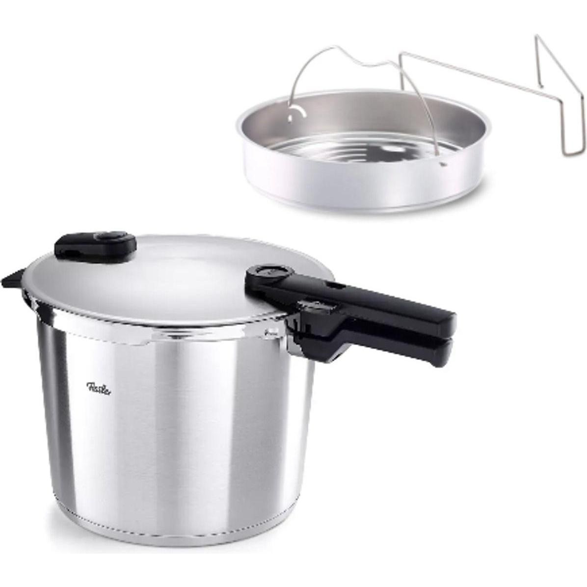 Fissler Argento Pentola A Pressione Vitaquick Premium, Padella + Pentola,