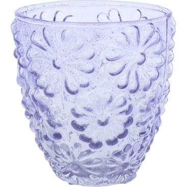 MICA Living, Windlicht, Windlicht Blumen blau - ca. 9 x 10 cm (9 x 10 cm)