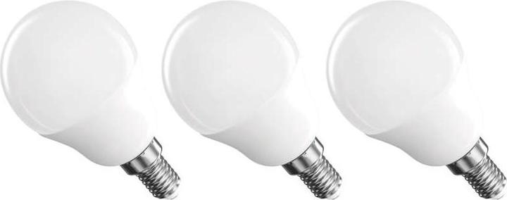 Actual product image Emos LED lamp Classic Mini Globe / E14 / 4.2 W (40 W) / 470 lm / Neutral white (E14, 470 lm, 3 x)