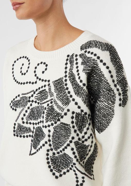 Produktbild Comma Strickpullover Strickpullover mit grosser Stickerei (36)