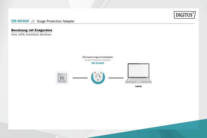 Immagine prodotto Digitus Adattatore di protezione da sovratensione. LED 1xCEE 7/7 TV-GS CE-LVD
