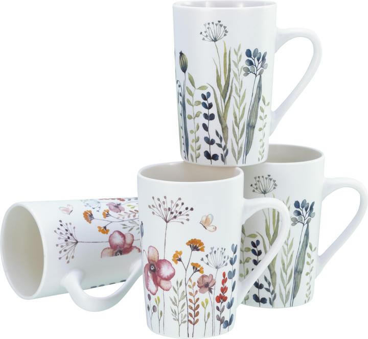 CreaTable Kaffeebecher Botanica 360 sort (360 ml, 4 x)