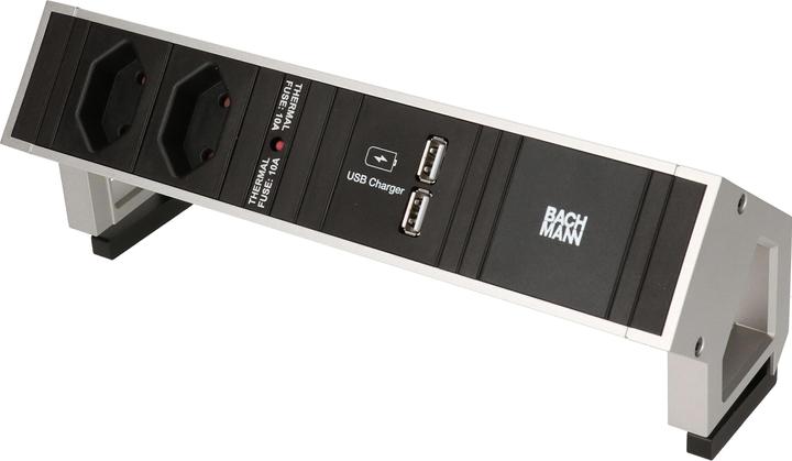 Produktbild Bachmann Tischsteckdosenleiste DESK 2, 2x T13, 1x USB (2 x, Typ 13, USB-A, 0.20 m)