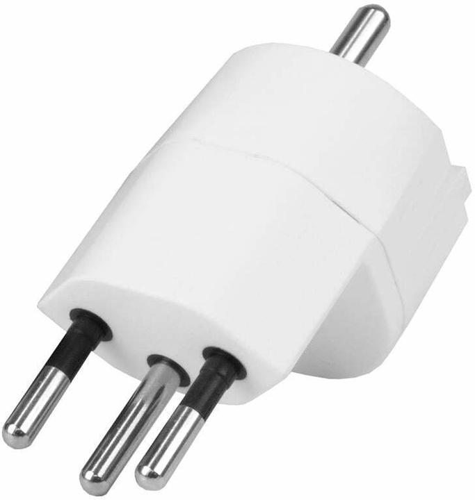 Steffen Fixadapter 3-Pol Deutsch auf Stecker CH T12 weiss, CEE7 (CEE 7/7, CEE7)