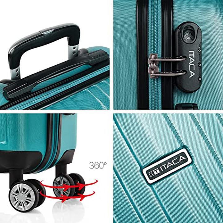 Actual product image Itaca Extendable Rigid Lightweight Spinner Luggage with Combination Lock