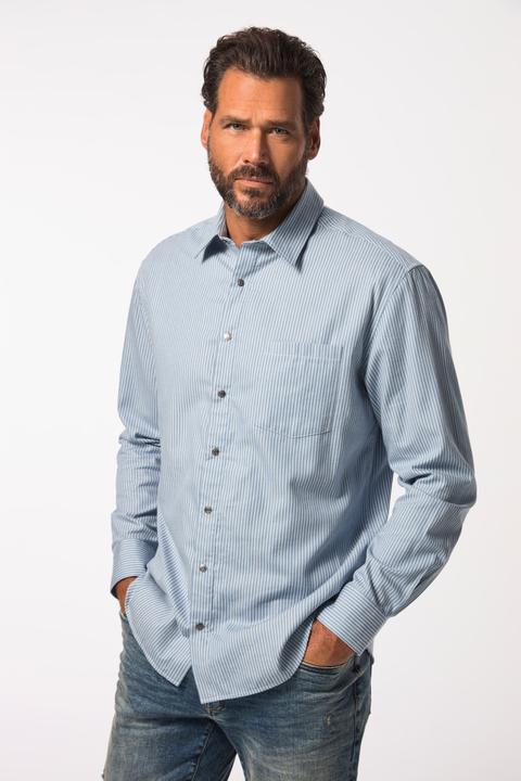 Image du produit JP1880 Chemise coupe Modern Fit à rayures, manches longues et col kent - jusqu'au 8 XL (5XL)
