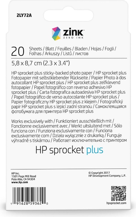 Actual product image HP Sprocket Plus (258 g/m², 5.8 x 8.7 cm, 20 x)