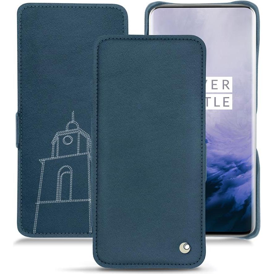 Noreve Lederschutzhülle horizontal (OnePlus 7 Pro), Smartphone Hülle, Blau