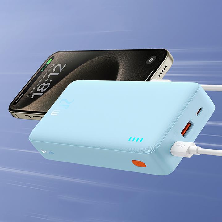 Actual product image Baseus Airpow 20000mAh 20W powerbank (blue) (20000 mAh, 20 W, 74 Wh)