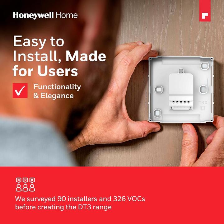 Actual product image Honeywell Home DT3 (kabellos) schwarz / Programmierbarer kabelloser Thermostat / 7-Tage-Programm