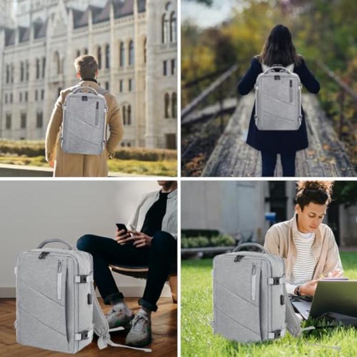 Produktbild Only-Bags.Store Handgepäck Rucksack Laptop wasserdicht, Reise-Rucksack Handgepäck Flugzeug gross, mit USB-Anschluss