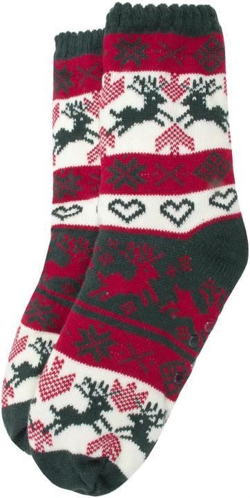 Actual product image Normani Knitted cuddly socks with Norwegian motif and ABS (Single pack, One size)