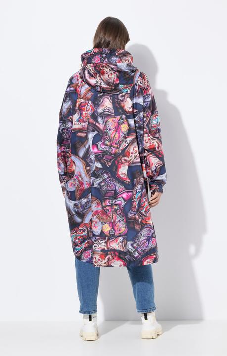 Actual product image Laurasøn Functional Unisex Hooded Rain Cape With Print (One size)