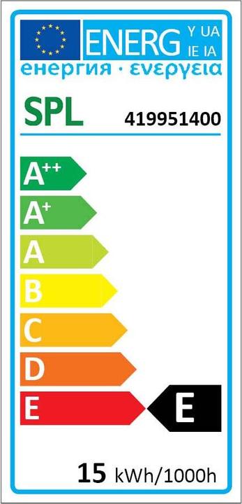 Energie-Label Scharnberger+Hasenbein Scharnberg Allgebrauchslampe (E27, 15 W, 10 lm, 1 x, E)