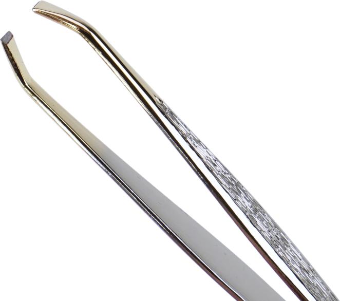Produktbild Nippes Pinzette abgewinkelt, vergoldete Spitze, 9SGP