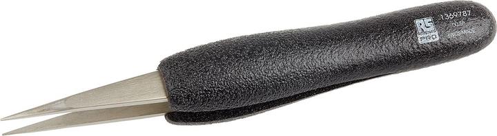 Actual product image RS PRO ESD foam grip tweezers straight 120mm