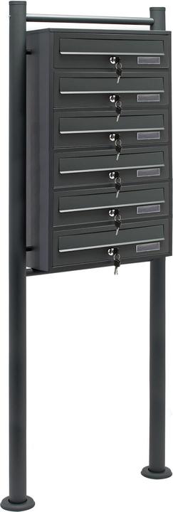 Wiltec 6 letterbox system anthracite 270x513x1500mm letterbox Post