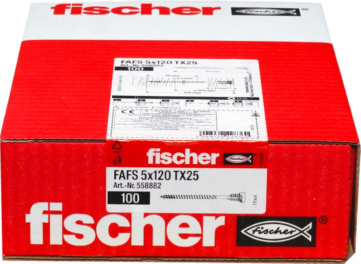 Produktbild Fischer Justierschraube FAFS 5,0x120 TX25 100 (100 Schrauben pro Stück)