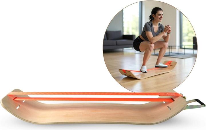 Actual product image Hermex Fitness-Balanceboard mit Slackline Fitnessbrett Balancebrett (1.08 m)