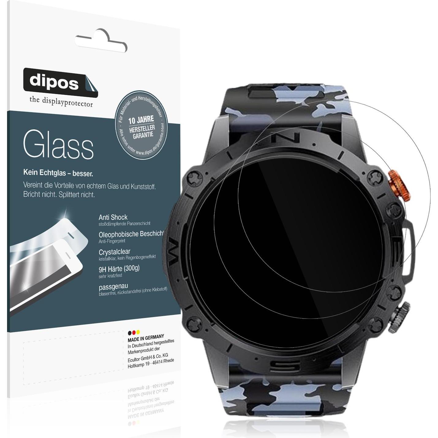 Dipos Anti-Shock Displayschutz 9H, Smartwatch Schutzfolie, Transparent