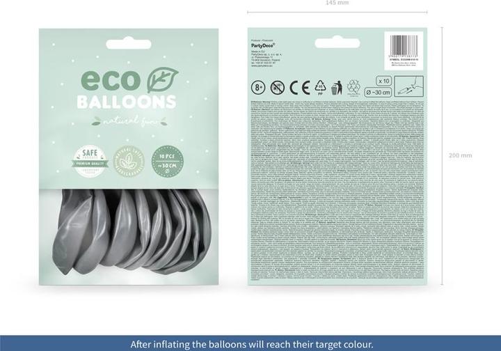 Image du produit Partydeco Ballons Eco Argent métallique (10 x)