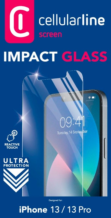 Actual product image Cellularline impact glass (1 Piece, Apple iPhone 13, Apple iPhone 13 Pro)