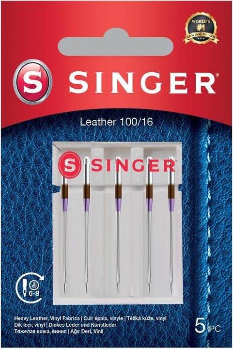 Actual product image Singer Leather sewing machine needle, 100/16, pack of 5