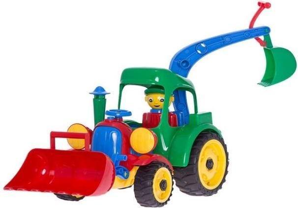 Hemar Large tractor excavator with movable rubber wheeled buckets