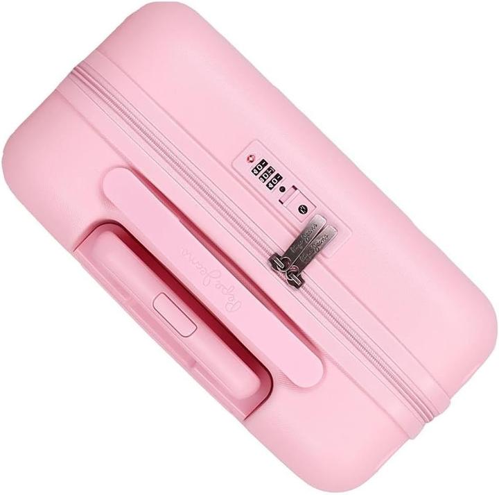 Actual product image Pepe Jeans Light Pink Suitcase Set with Wheels and TSA Lock