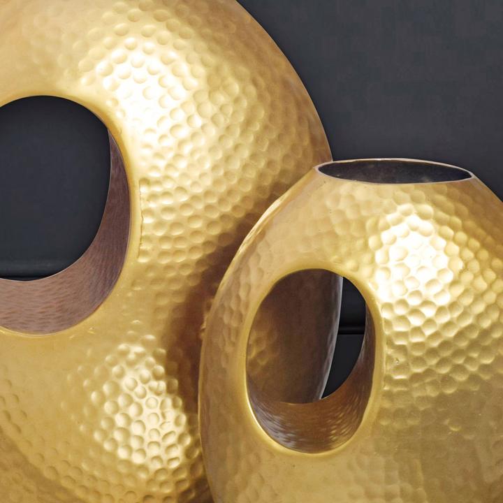 Produktbild FineBuy Tischvase 2er Set FB65114 Aluminium Gold (2x)