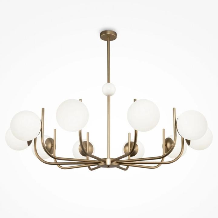 Produktbild Maytoni Rendez-vous Pendelleuchte, Hängeleuchte 10x E14 Messing Weiss Glas (E14)